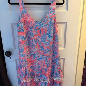 Lilly Pulitzer Summer Siren Natashia Ruffle Pom Pom Dresss